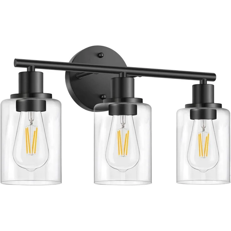 American Retro Three Headed Wall Lamp, Creative Dressing Table Glass Mirror Front Living Room Study Bedroom Lighting Fixtures
