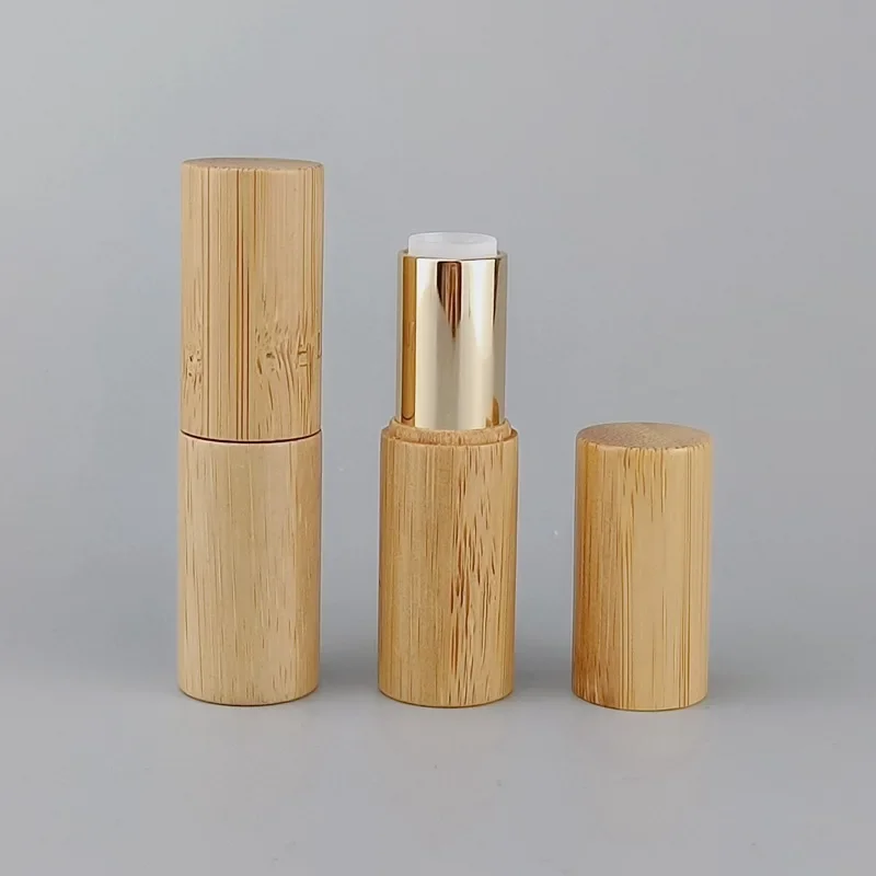 50pcs 5g Bamboo Wood Lipstick Tube Empty Package High-grade Wax Color Makeup Cosmetics Packaging Spot for Home or Outdoor Use