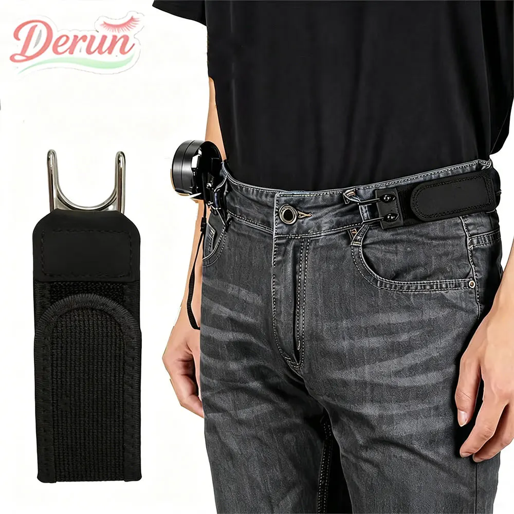 Unisex Lazy Tactical Belt No Buckle Invisible Design Soft Elastic Waistband Metal Hook Adjustable Side Tactical Support Belt