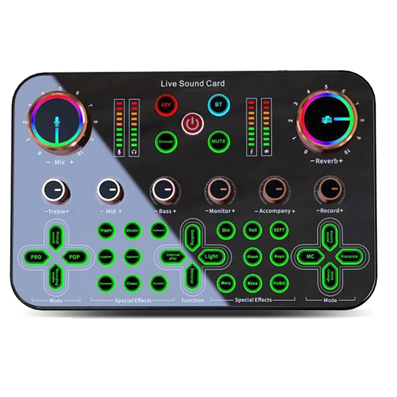 

K600 Sound Card Professional Live Broadcast Equipment Accessory Parts Kit Audio Sound Card Mixer Mobile Phone Computer Universal