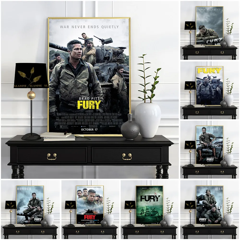 

Fury Movie Art Print Poster Video Room Wall Stickers Modern Canvas Painting Bar Pub Club Home Decor