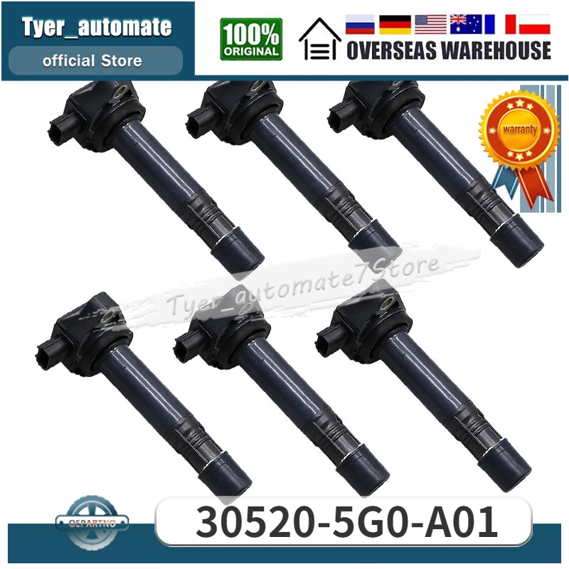 

For ACURA MDX RDX RLX TLX HONDA ACCORD CROSSTOUR ODYSSEY PASSPORT PILOT RIDGELINE 30520-5G0-A01 Ignition Coils