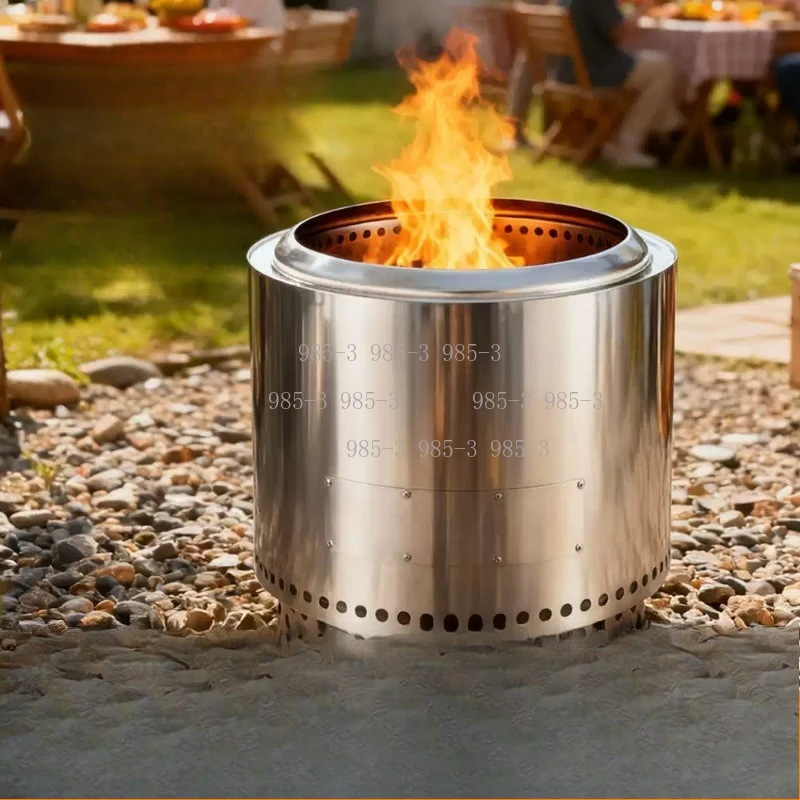 Durable Large Outdoor Smokeless Firewood Stove Stainless Steel Garden Camping Fire Pit