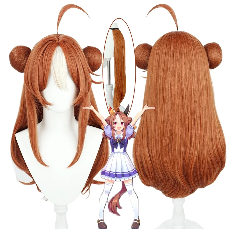 

В наличии: Парик для косплея Uma Musume Copano Rickey, аниме-парик Pretty Derby, синтетический парик с хвостом, термостойкое волокно + шапочка для парика