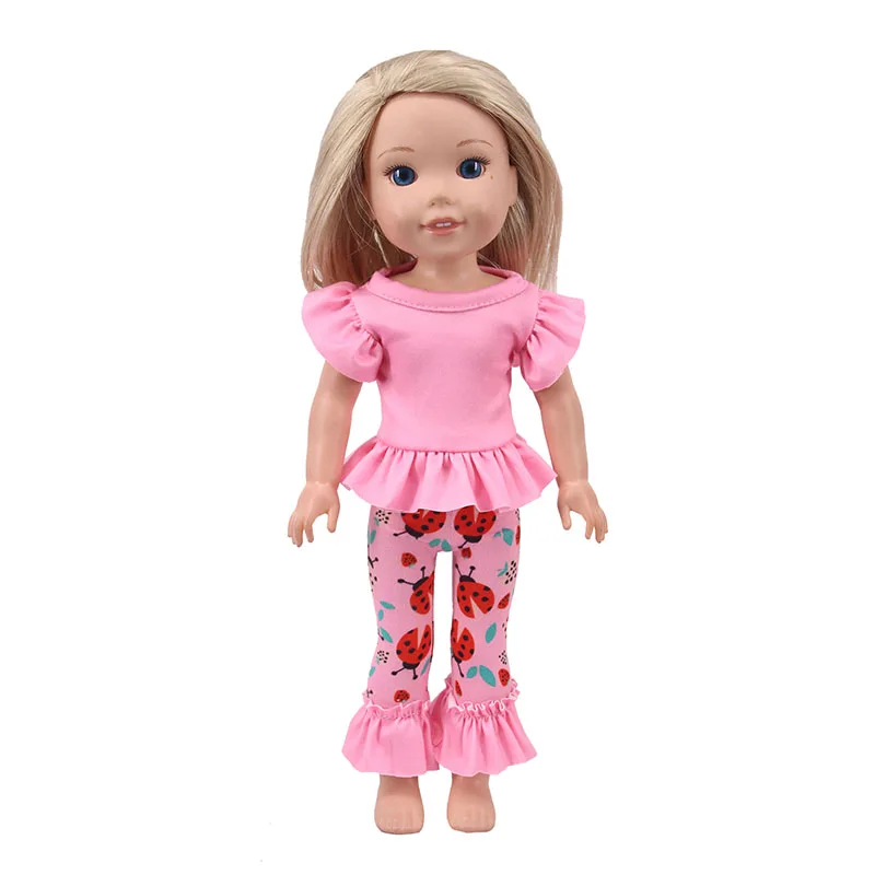 Cute Print Doll Clothes Dress Fit 14.5 Inch Doll&36Cm Paola Renio Baby&Wellie Wisher&Nancy Doll Accessories Girl\'s Toy Gifts