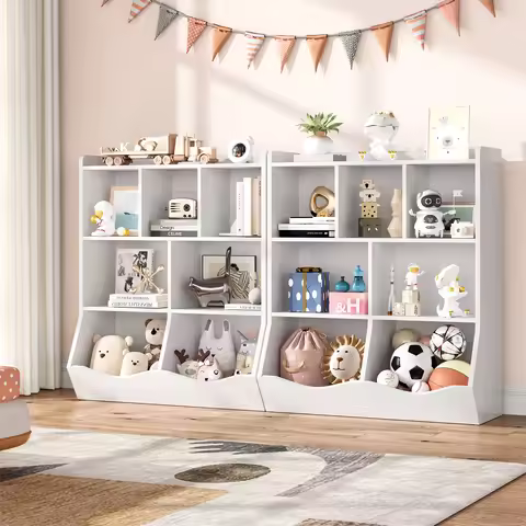 3 Tier Kids Bookshelf and Bookcase for Storage Books and Toys Cubby Cabinet for Kids Bedroom Playroom Nursery Room