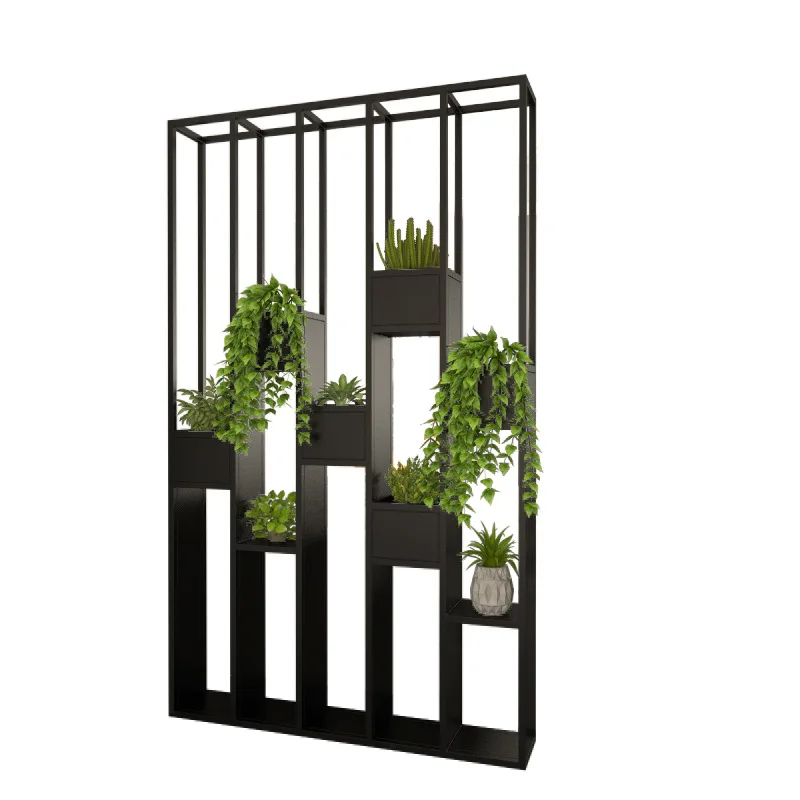 Modern iron home living partition screen storage shelves multi-functional flower stand room partition dining room decoration