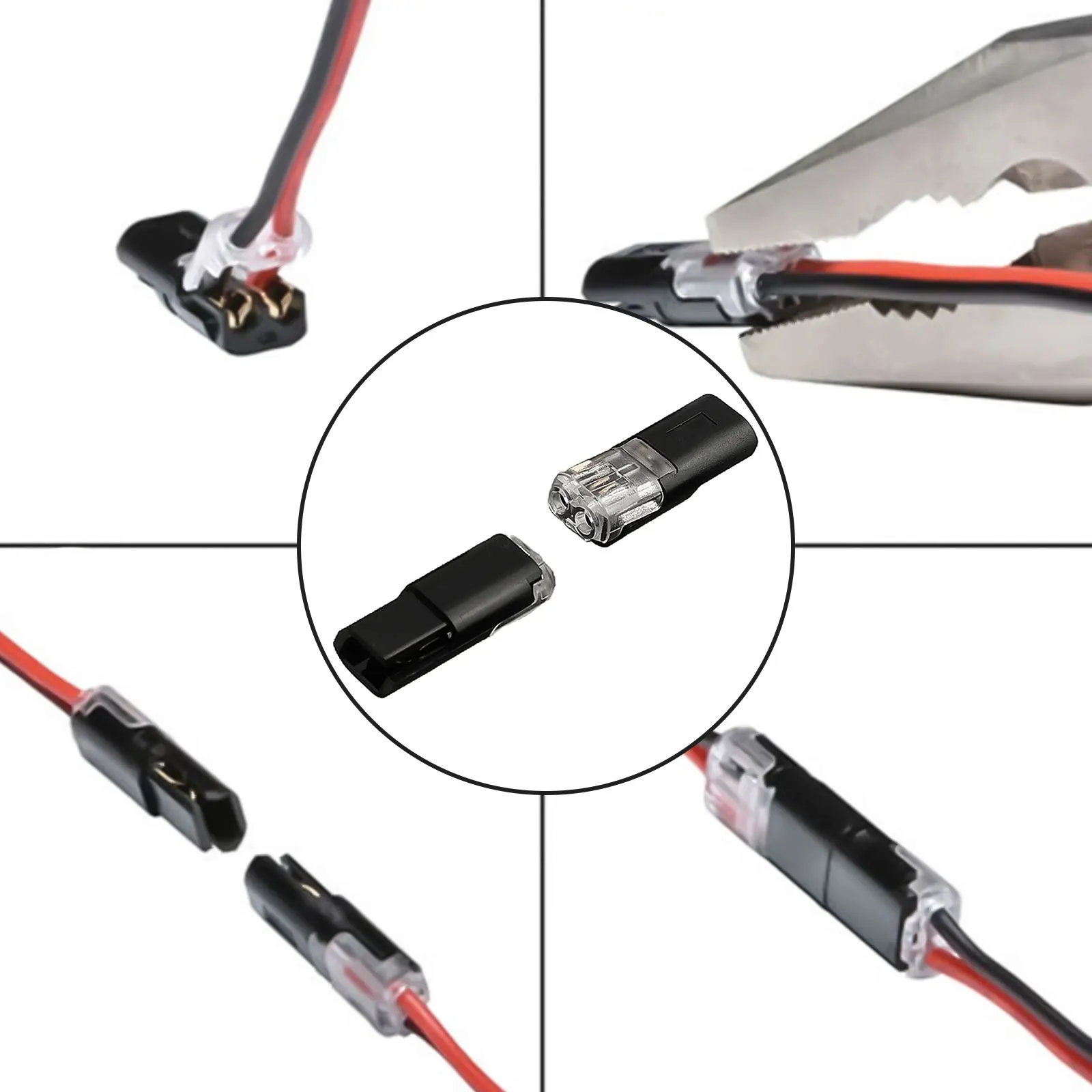 10PCS 12V Car Electrical Terminal Connectors with UL94V-0 Flame Retardant PVC Material Rated 300V 10A 22AWG Compatibility