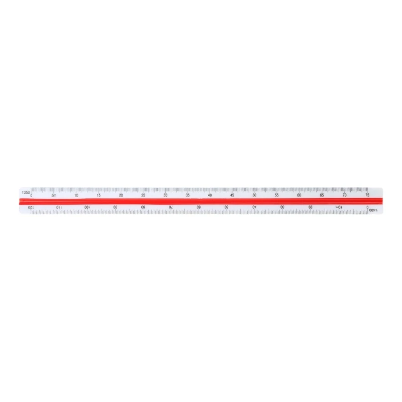 300mm Triangular Metric Scale Draughtsmens Ruler For Engineer Multicolor