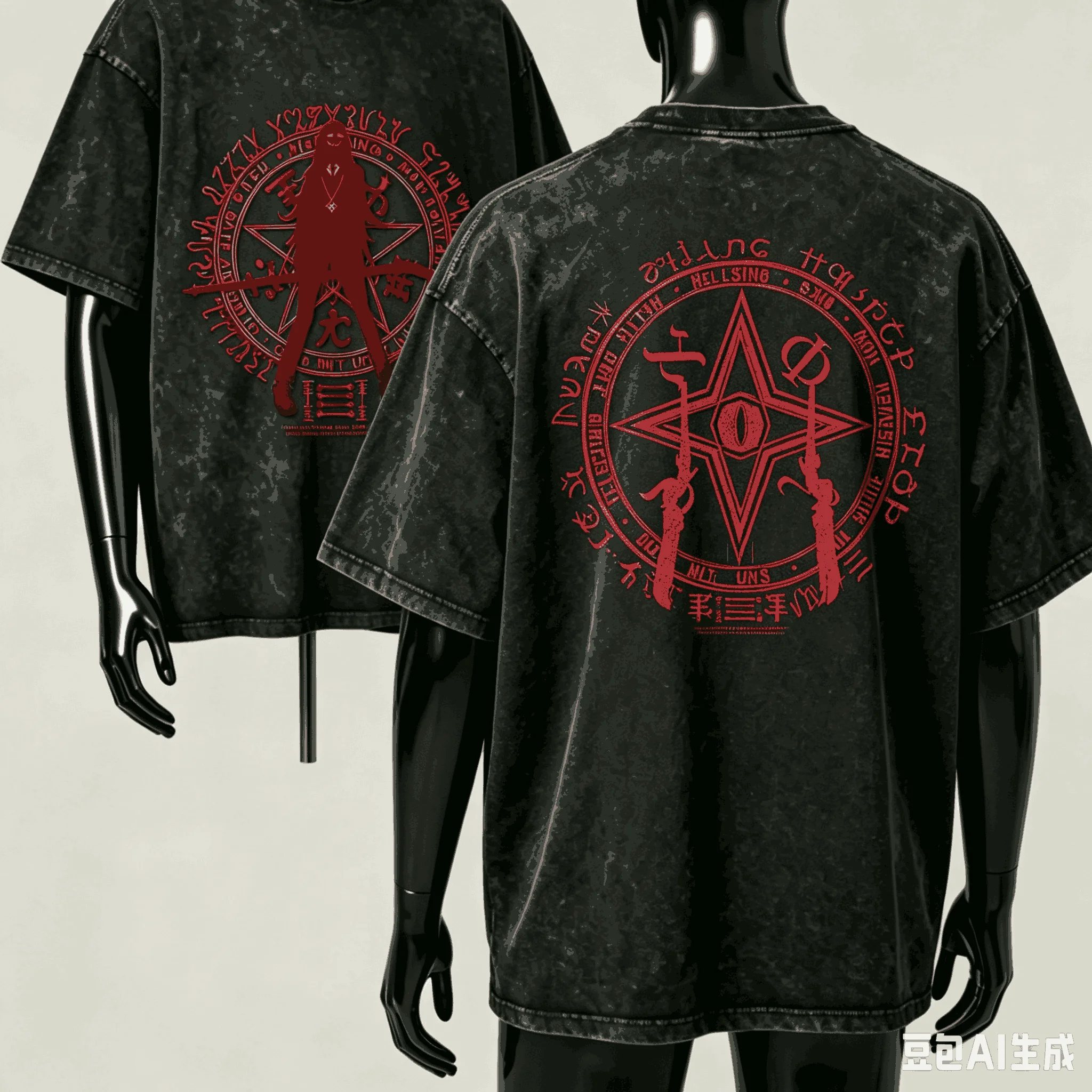 Hellsing Ultimate Love is War Washed T-shirt Anime Lover Harajuku New Model Oversized Vintage Loose Streetwear Classic Unisex