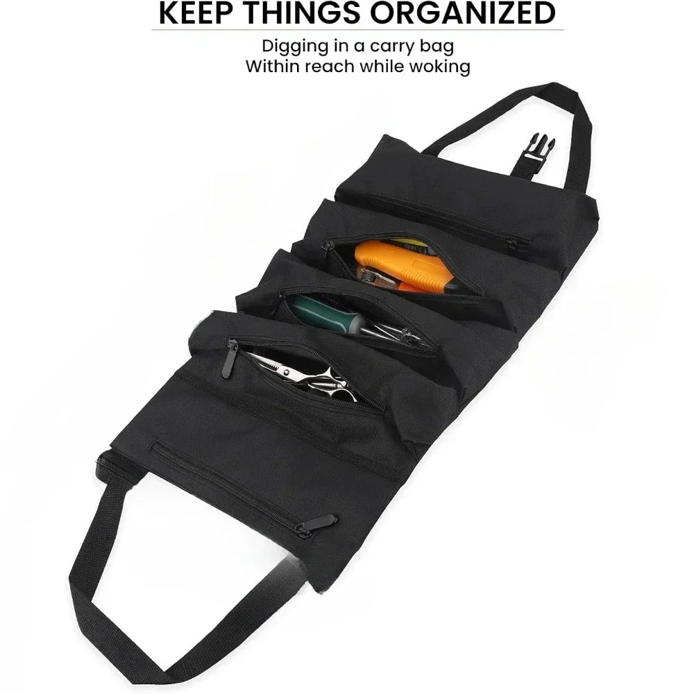 Multi-Purpose Roll Up กระเป๋าเครื่องมือ,เครื่องมือม้วน,ประแจม้วน,ผ้าใบเครื่องมือ Organizer ถัง, รถ First Aid Kit Wrap ROLL Storage Case