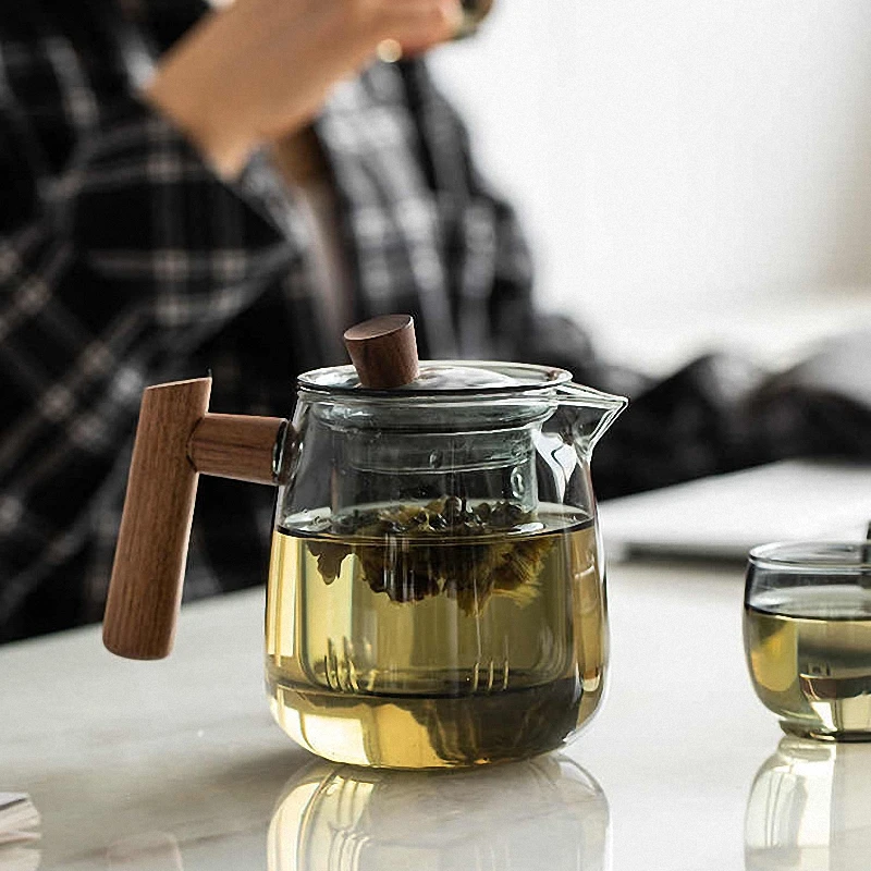 

PINNY Simple Glass Teapots Contains Filter Liner High Resistance Borosilicate Kung Fu Teapot Portable Drinkware