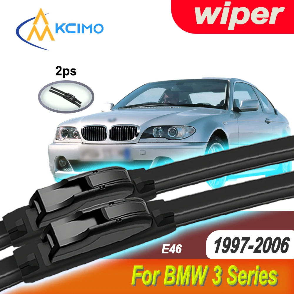 

2PCS All-Weather Silent Wiper Blades For BMW 3 Series E46 1997-2006 Front Windshield Durable Rubber Car Accessories 2006 2005