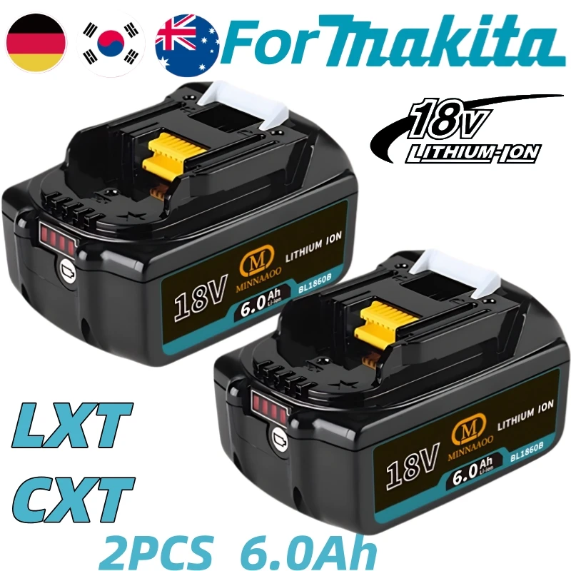 

100% оригинал для аккумулятора Makita 6Ah для Makita 18 В BL1840 BL1830B BL1850B BL1850 BL1860 BL1815 Сменная литиевая батарея