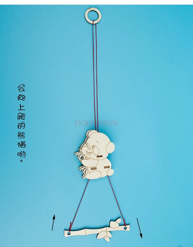 Tree Climbing Panda Kindergarten Escola Primária Friction Technology Pequena Produção Handmade DIY Fun Science Material Package