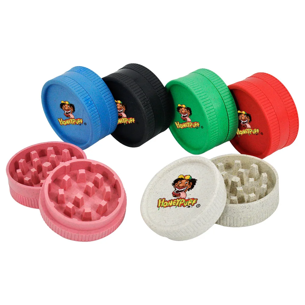 HONEYPUFF 2 Layers 56mm Herb Grinder Plastic Spice Crusher Hand Miller Fumar Accessories