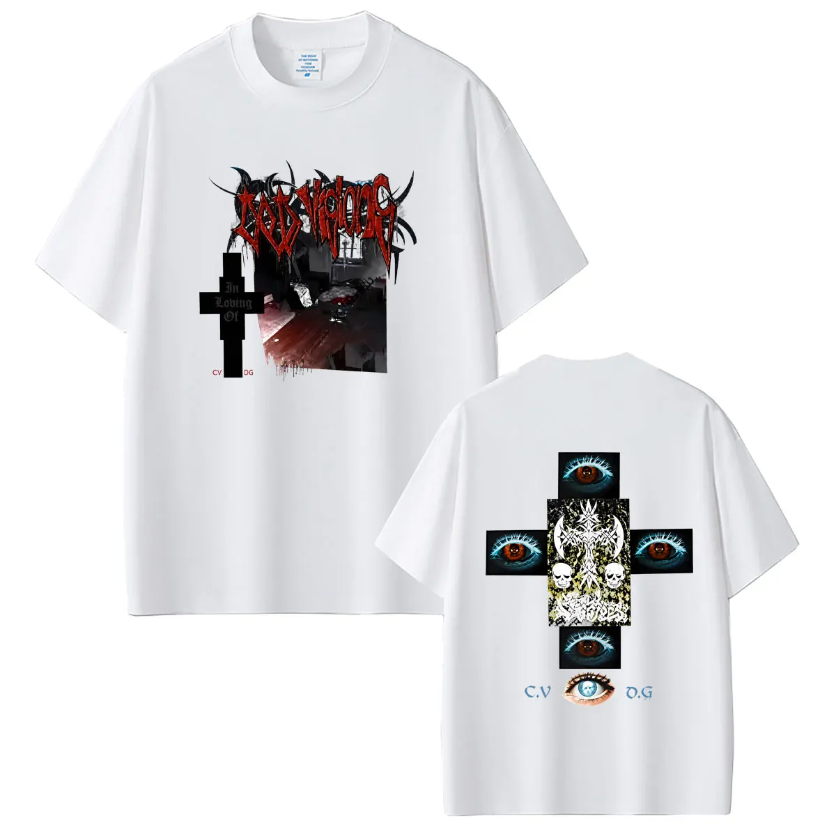 Rapper Drain Gang Bladee Cold Visions Cover Graphic T Shirts Ecco2K Yung Lean T-shirt Men Women Hip Hop Fashion Oversized Tshirt