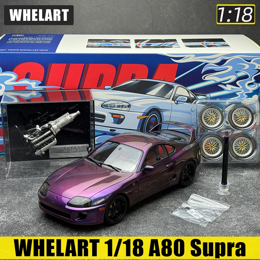 WHELART 다이캐스트 모델 1:18 A80 Supra 자동차 모델 친구 보내기 휴일 선물 컬렉션 정적 모델