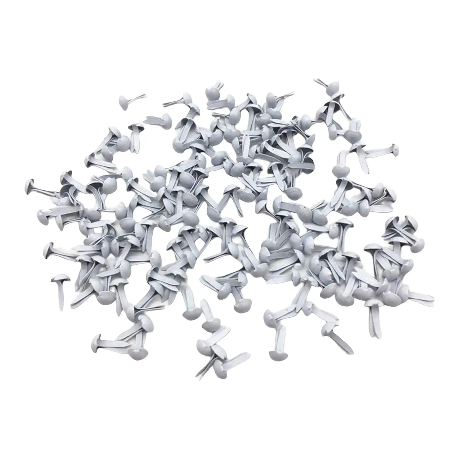 200x Mini Brads Paper Fasteners Metal Handmade White Decorative for Scrapbook Arts Crafts Card Making DIY Projects Accessories