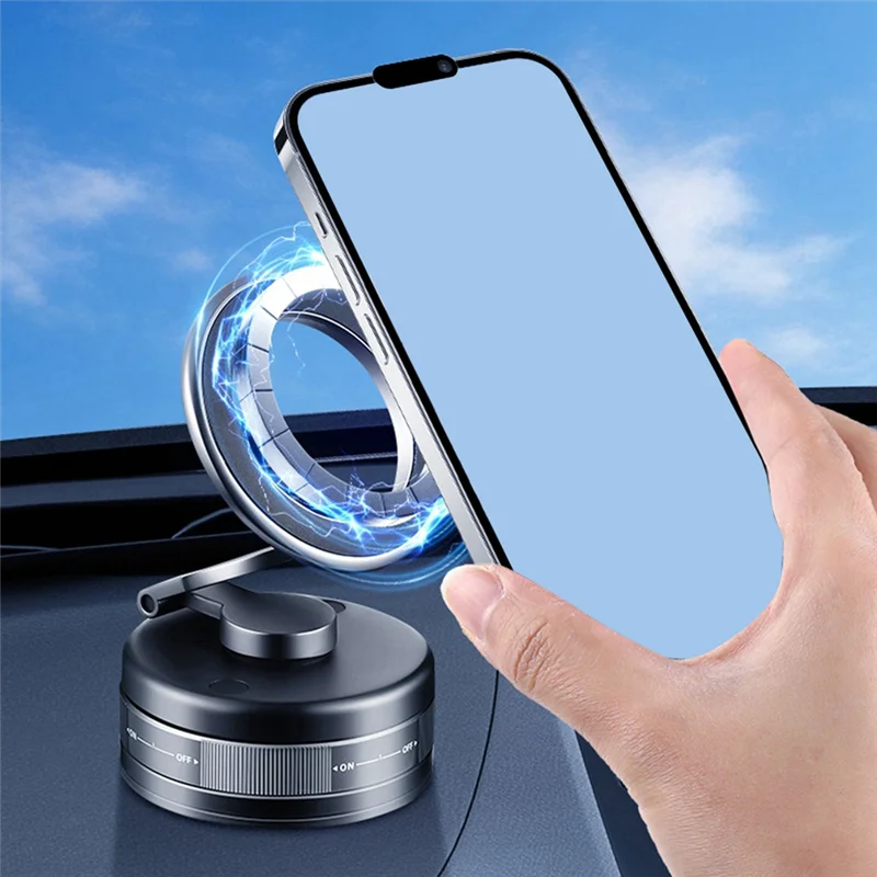 AB56-S11 Car Phone Holder Vacuum Adsorption Strong Magnet Antishake Holder 360° Rotating Foldable Magnetic Mount