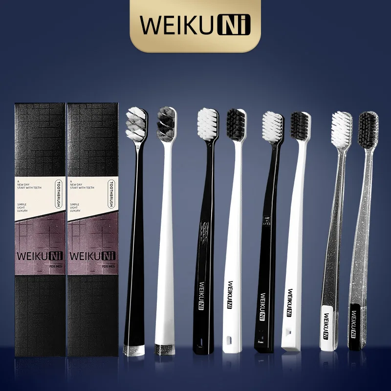 Explosive light luxury adult soft bristled toothbrush gift box set of eight, suitable  family travel couples' deep oral cleaning