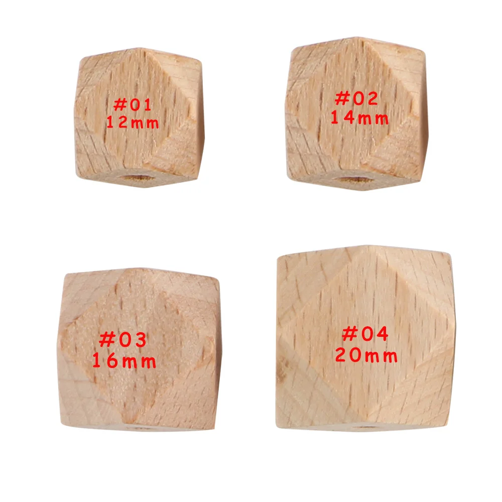 20-100Pcs Beech Wooden Round Beads Wood Letter Beads Hexagon Eco-Friendly DIY Bracelet Necklace Accessories Jewelry Making