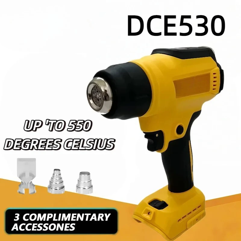 Fit Dewalt DCE530 Akku-Heißluftpistole 300 W Hochleistungs-Schweiß-Thermobläse Schrumpfverpackungswerkzeug für 20 V-Batterie