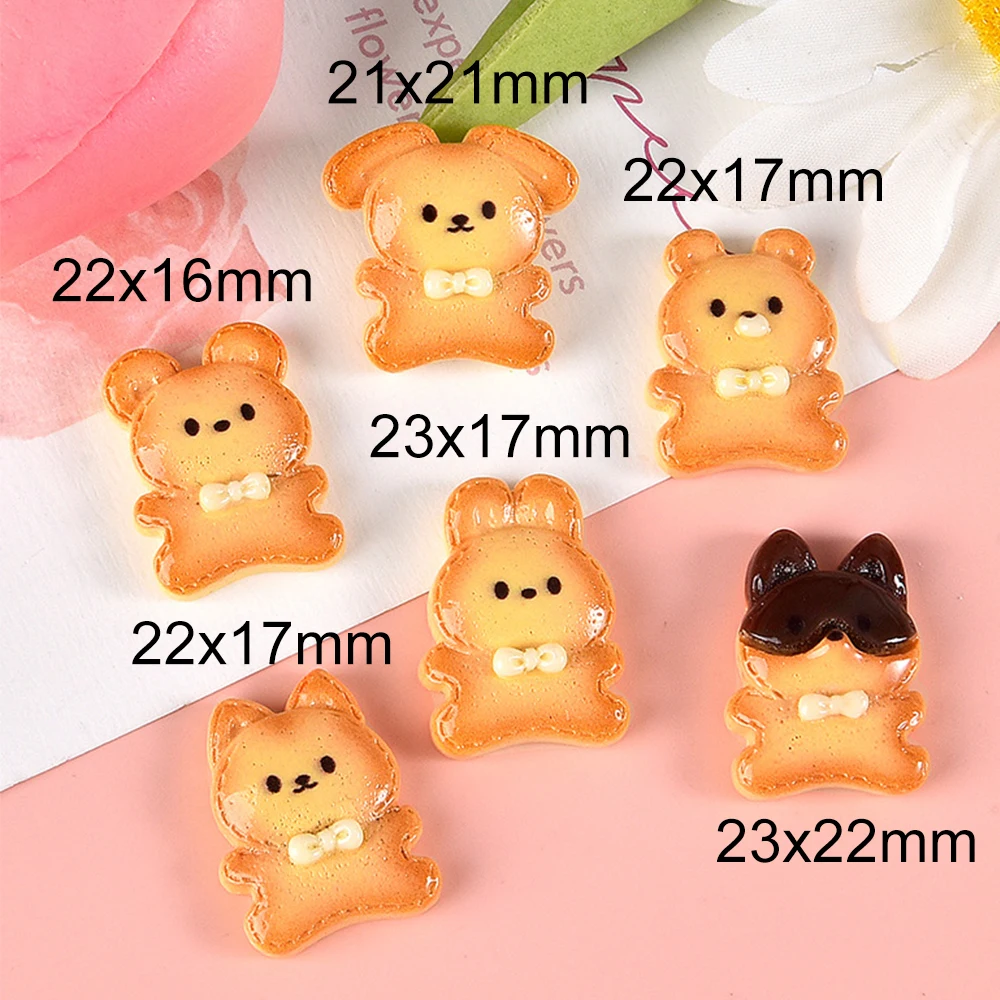 10PCS Animal Biscuits Series Resin Flat Back Cabochons For Hairpin Scrapbooking DIY Jewelry Craft Decoration Accessories