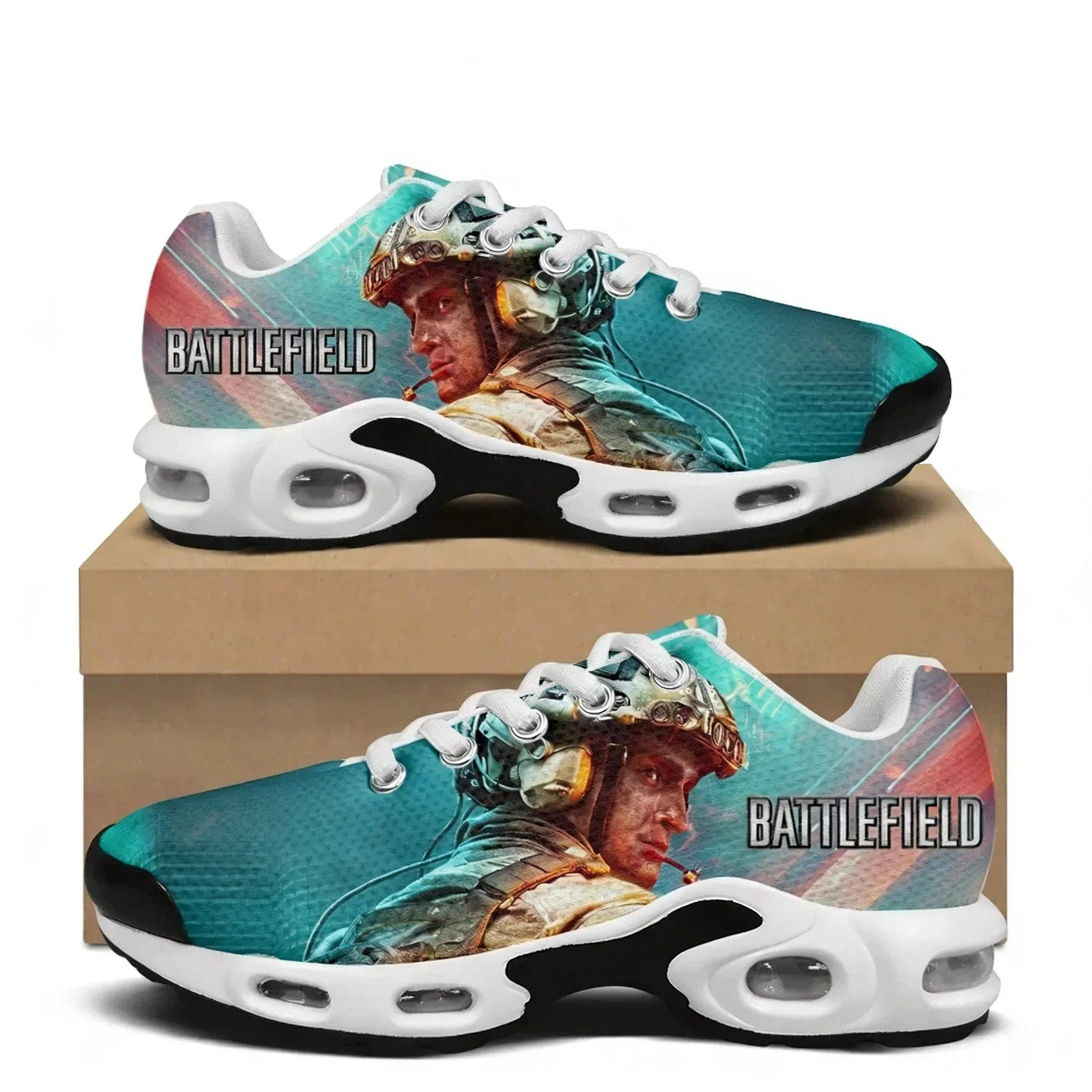 

Кроссовки на воздушной подушке Battlefield для мужчин, женщин и подростков, легкие спортивные кроссовки высокого качества, стильные повседневные кроссовки с сетчатым верхом.