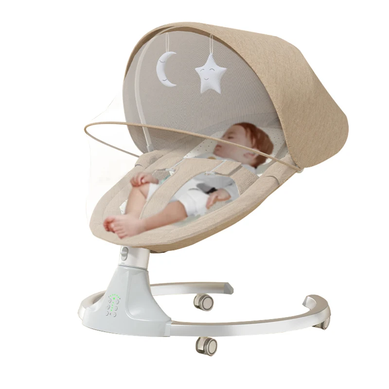 Babybedjes Babybedjes Elektrische wieg voor pasgeboren baby's Draagbare babyschommelwieg met automatische schommel voor babyschommelbed
