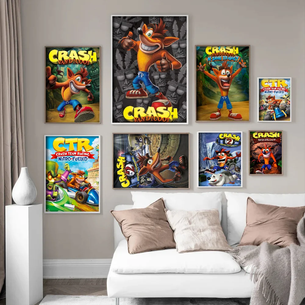 C_CrashS_B- Bandicoot GameClassic Vintage Posters HD Quality Wall Art Retro Posters for Home Room Wall Decor