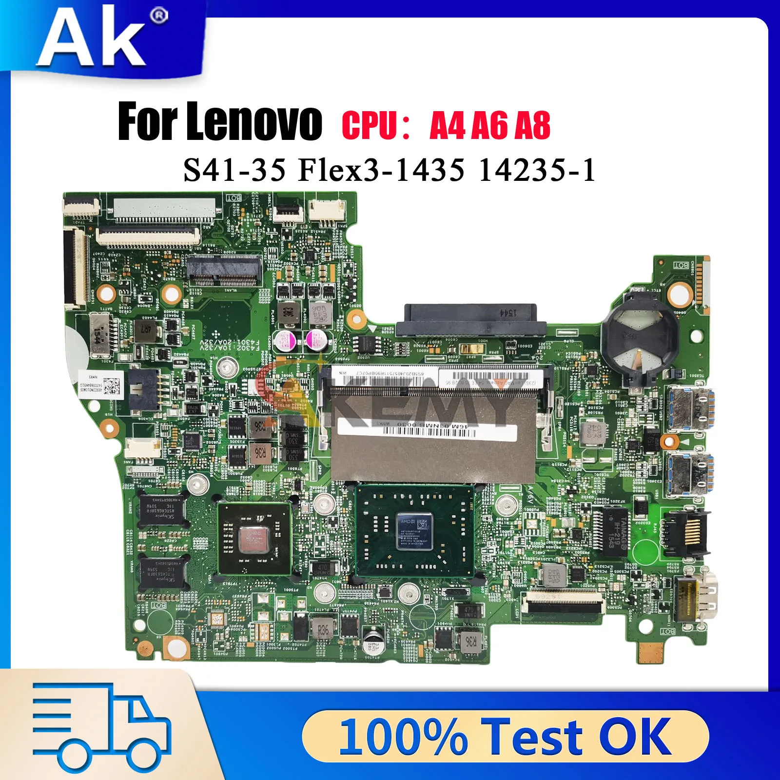 A4-7210 A6-7310 CPU 14235-1 노트북 마더보드 레노버 S41-35 S41-75 Flex3-1435 100% 완전 테스트됨