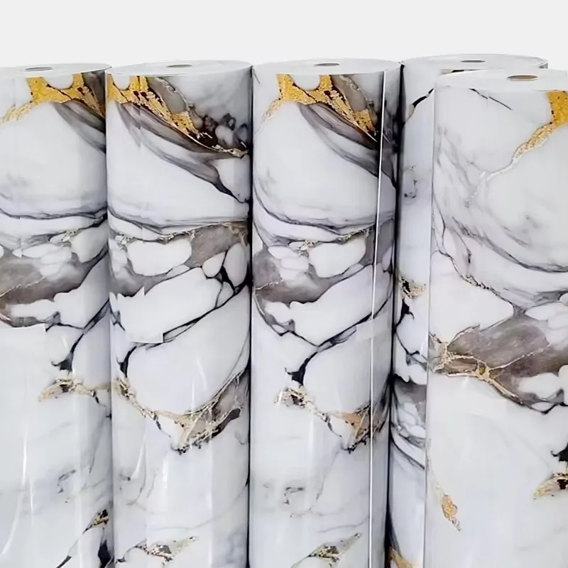 Customization3D Self-Adhesive Marble Panel Wallpaper Peel and Stick Rolls Waterproof & Moisture-Resistant Wall Decor for Apartme