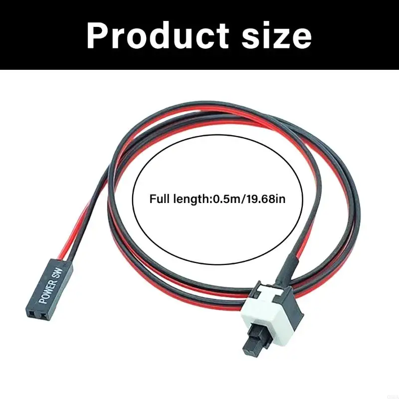 Кабель кнопки питания кабель 50 см 2PIN ATXS ПК Провод ПК -переключателя для перезагрузки корпуса компьютера Ремонт поврежденный
