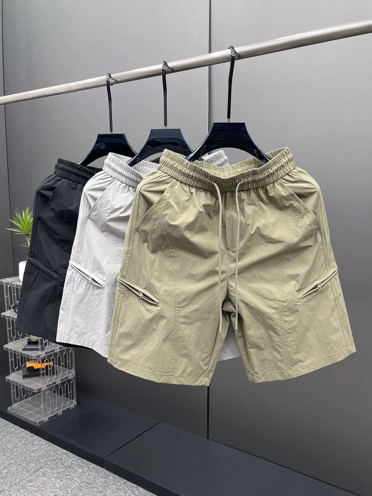 

Men's Outdoor Breathable Me Workwear orts Summer 2025 Trendy Zipper ket Casual Sports Pants Loose Fit Youthful