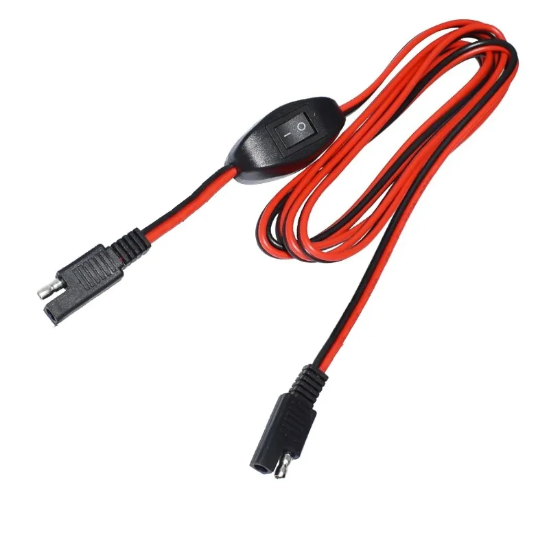 12AWG 180CM SAE to SAE Extension Cable with 12V On Off Power Switch Quick Disconnect Charging Connection Wire
