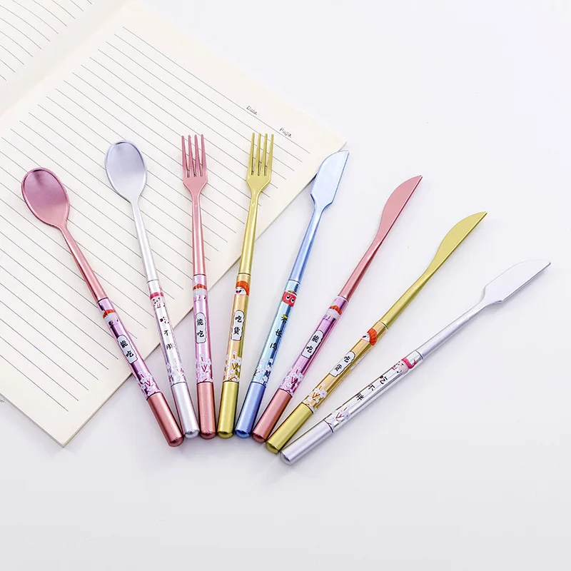 Wholesale Creative Spoon Cutlery Modeling Gel Pen Black 0.5mm Student Gel Pen Wholesale Stationery Manufacturers