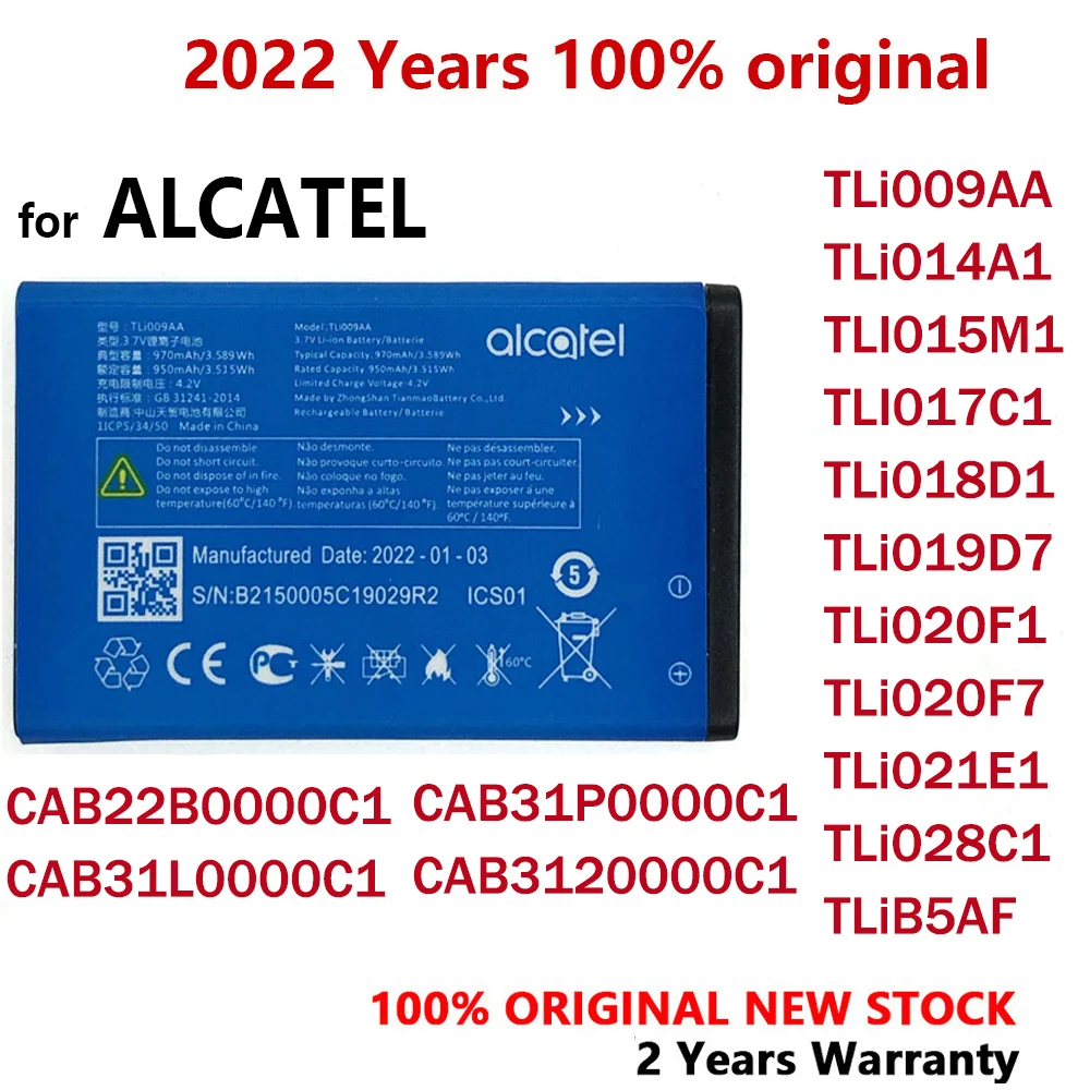 Original New Battery For ALCATEL TLi009AA TLI017C1 TLi018D1 TLi019D7 TLi020F1 TLi020F7 CAB22B0000C1 CAB3120000C1 CAB0400000C1