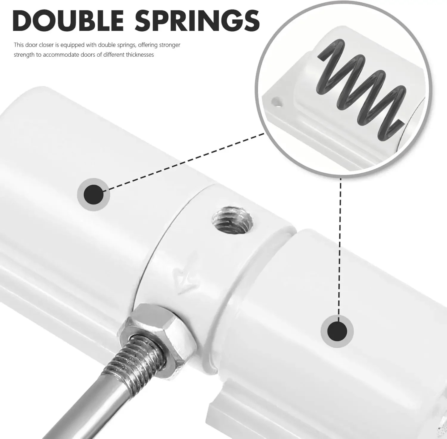 Automatic Adjustable Closer Surface Mounted Automatic Heavy Duty Safety Spring Closer for Interior Exterior Black Door Closer