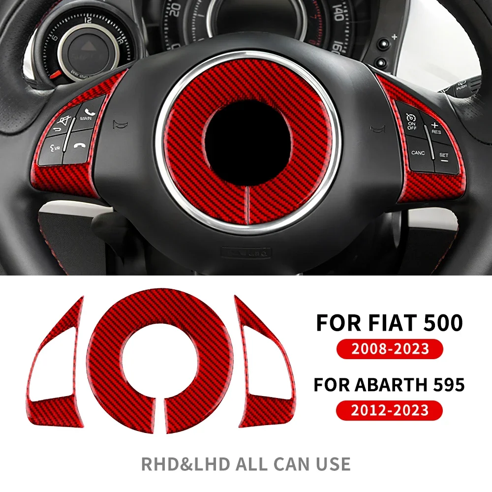 

Real Soft Carbon Fiber Car Steering Sticker For Fiat 500 Abarth 595 2012 2013 2014 2015 2016 2017 2018 2019 2020 2021 2022 2023