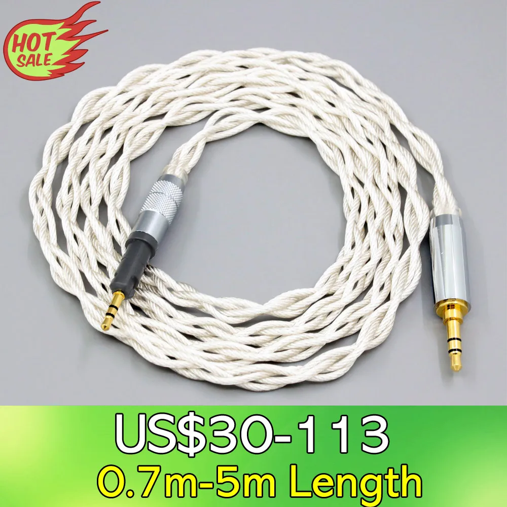 LN008277 Graphene 7N OCC Silver Plated Type2 Earphone Cable For Audio Technica ATH-M50x ATH-M40x ATH-M70x ATH-M60x