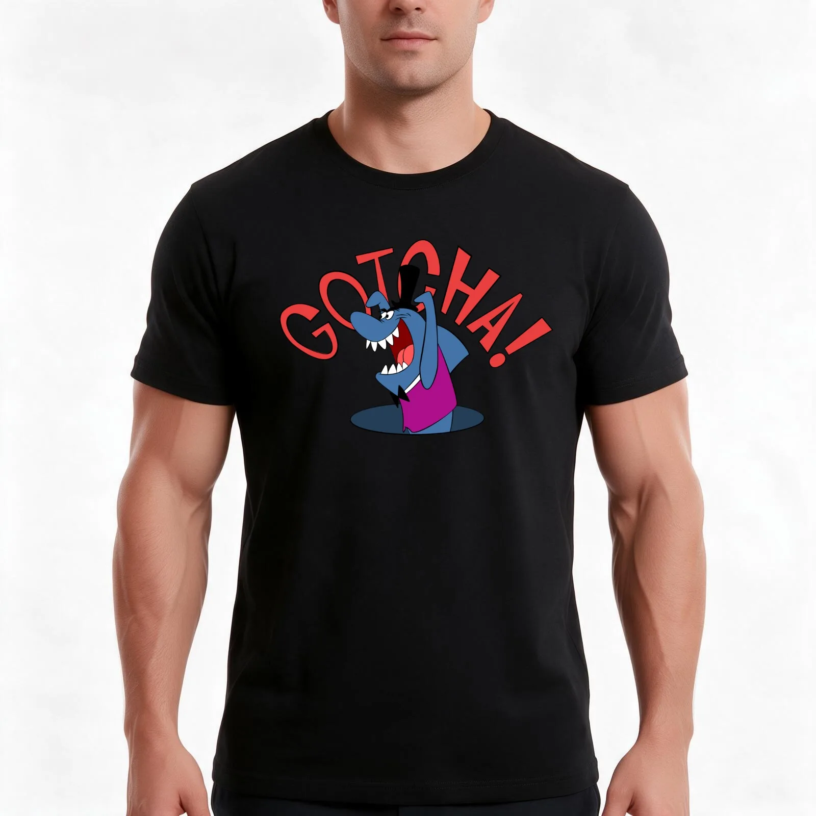 GOTCHA! T-Shirt Summer Casual Cotton Tee Oversized Streetwear Tops Vintage Graphic Print Loose Fit Short Sleeve 100% Cotton