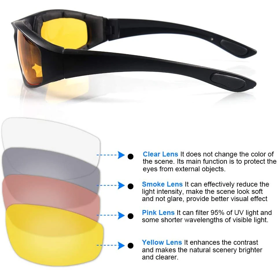 Fashionable Motorcycle Glasses Racing Anti-glare Windproof Vintage Men Women Safety Goggles UV Protection Eyeglasses Sunglasses