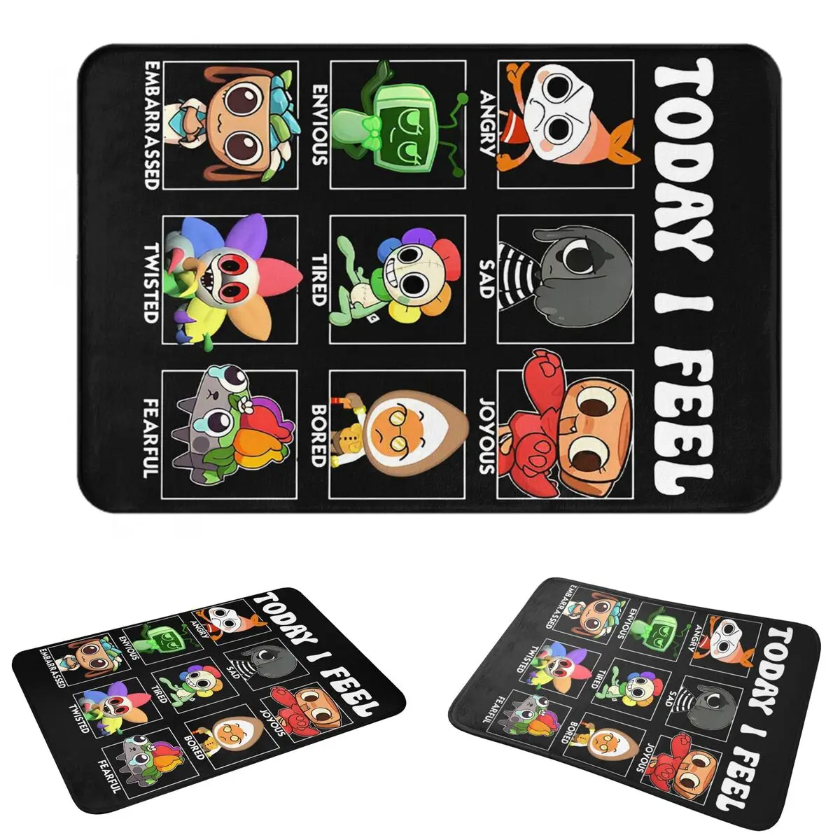 All My Sprunki Game Toys Character Non-slip Doormat Floor Mat Sand Scraping Carpet Rug for Kitchen Entrance Home Balcony Footpad