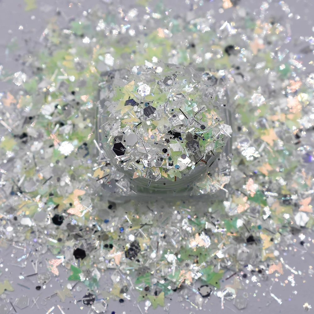 10 g/borsa Crystal Chunky mix Glitter Mermaid Flakes Hexagon Sparkly DIY Nail Decoration Manicure paillettes accessori per la decorazione