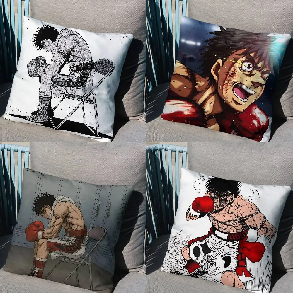 

Makunouchi COOL Hajime no Ippo Pillow Case Square Double-Sided Printing Short Plush Sofa Cushion Cover Bedroom Bedside Pillow
