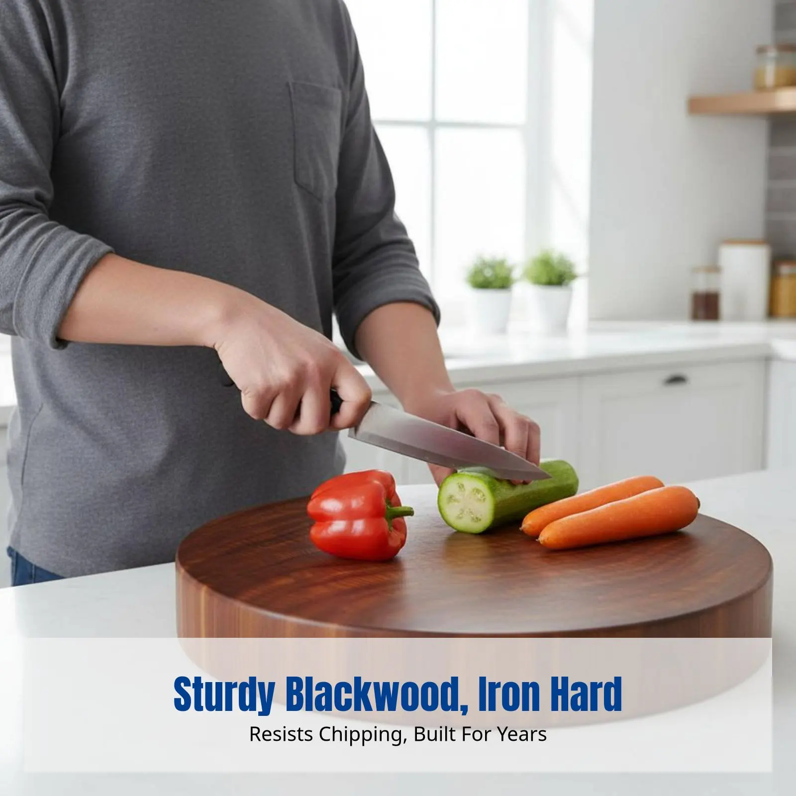 

Кухонная разделочная доска из железного дерева, прочная, из твердой древесины, утолщенная, двусторонняя