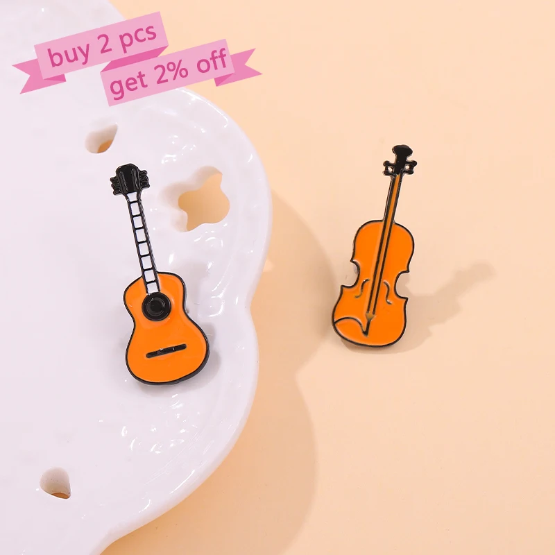 Rock Band Enamel Pins Custom Bass Guitar Brooches Musical Instrument Lapel Badges Cartoon Jewelry Gift for Kids Friends
