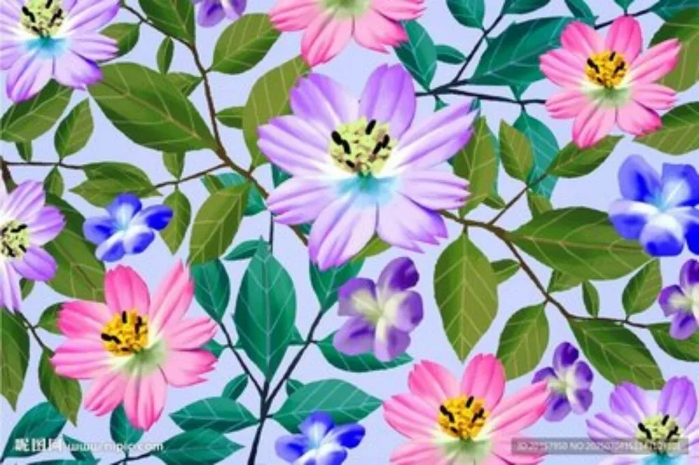 300411-Romantic Floral Hand Paint By Numbers Home Decoration Art