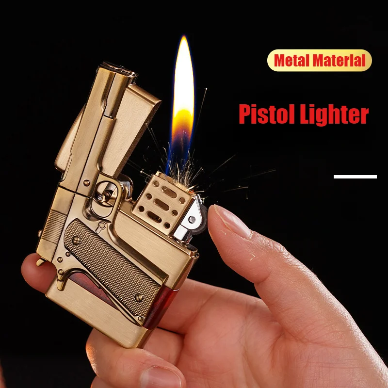 

Grinding Wheel Lighter with Visible Air Chamber Open Flame Windproof Metal Inflatable Cigarette Lighters & Smoking Accessories